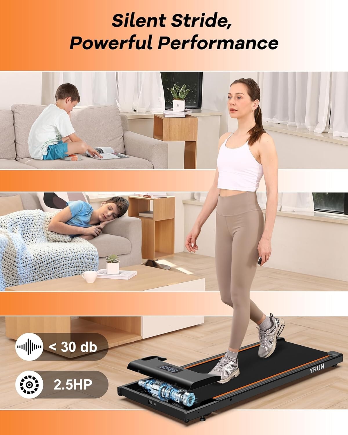 High-Performance Under Desk Walking Treadmill: Compact & Shock-Absorbent Design