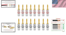 Load image into Gallery viewer, 24k Gold-Plated Speaker Banana Plugs - Secure Connections, 12-18 AWG, 16 Pcs
