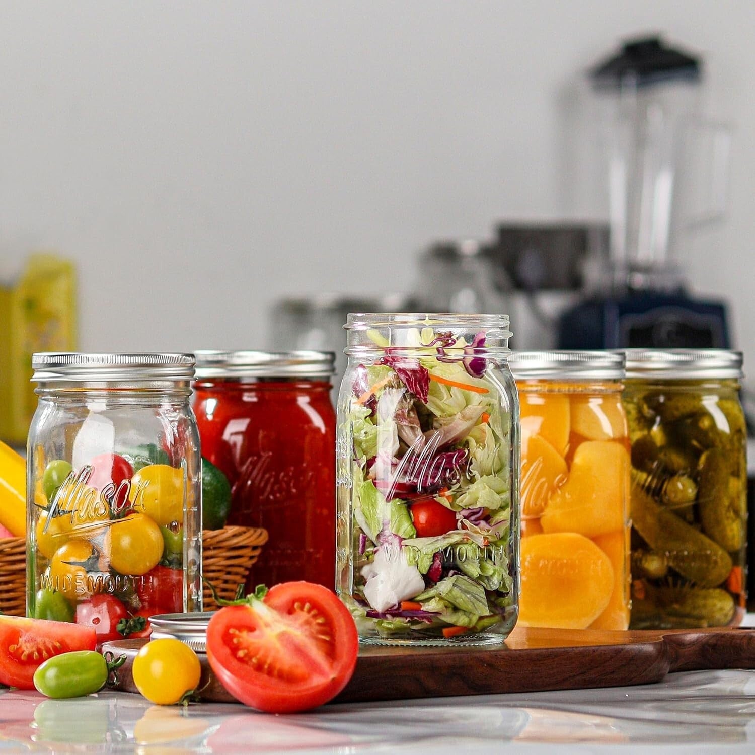 Versatile 32 oz Wide Mouth Mason Jars - Premium 12 Pack for Food & Crafting