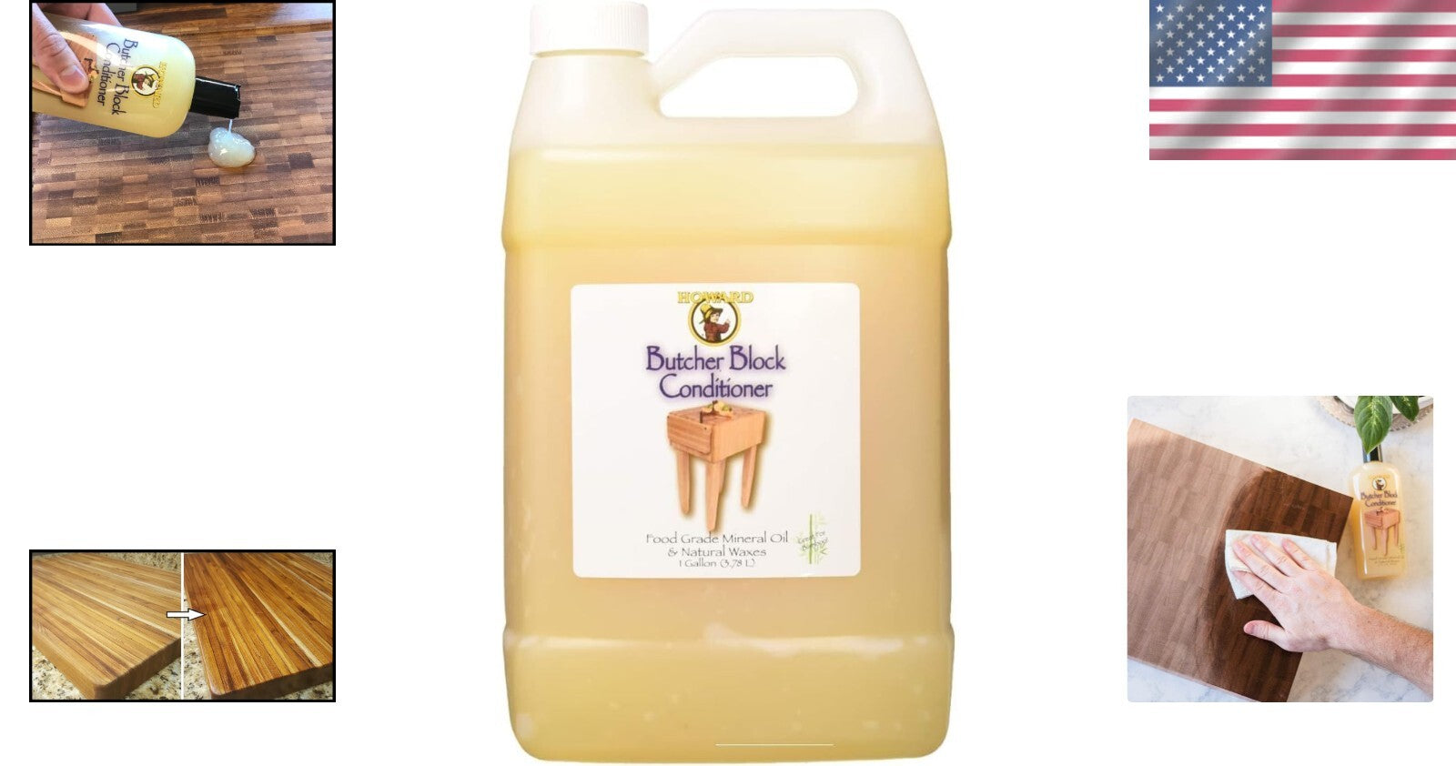 Revitalizing Butcher Block Conditioner 128 oz - Safe for All Wooden Surfaces