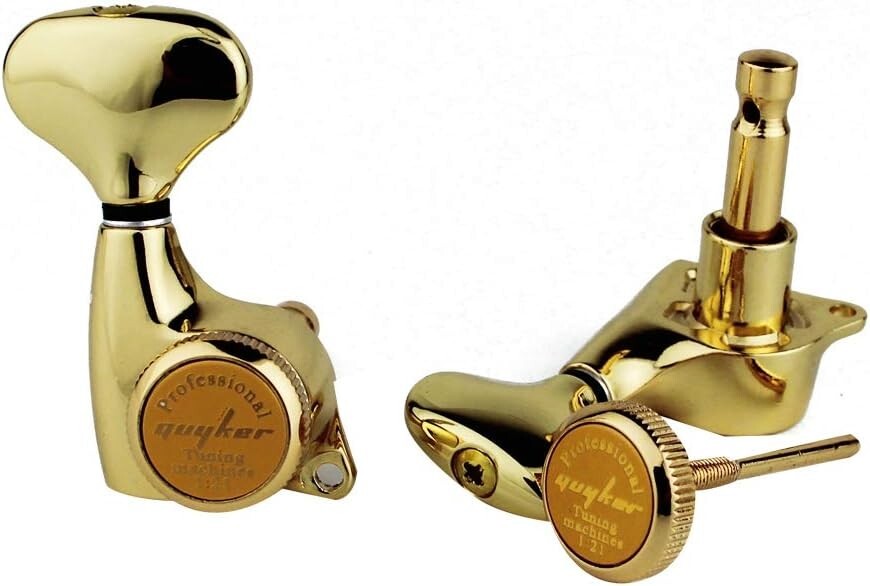 Golden Guitar Locking Tuners 3L + 3R - Precision Tuning Key Pegs for All Styles