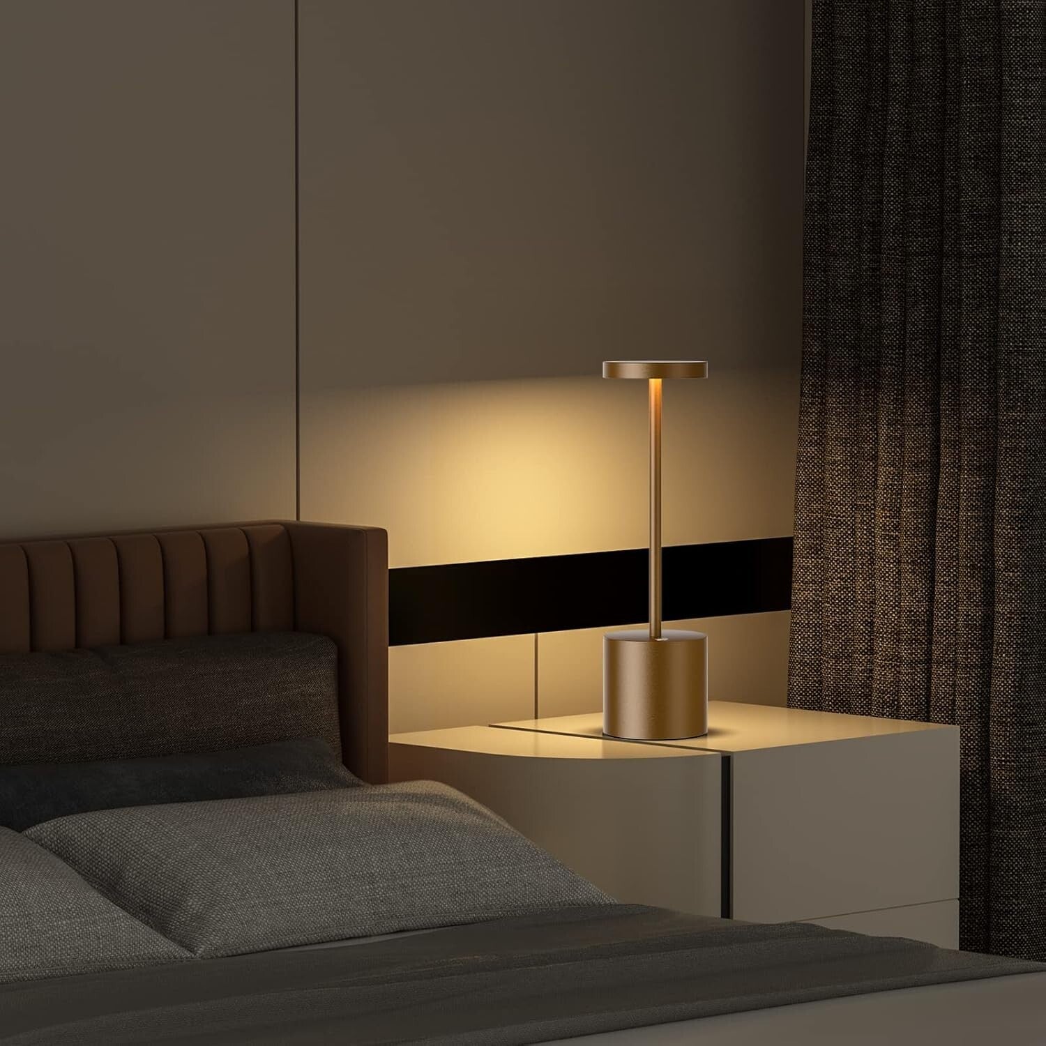 Dimmable Aluminum LED Table Lamp - Cordless & Rechargeable for Indoor/Outdoor