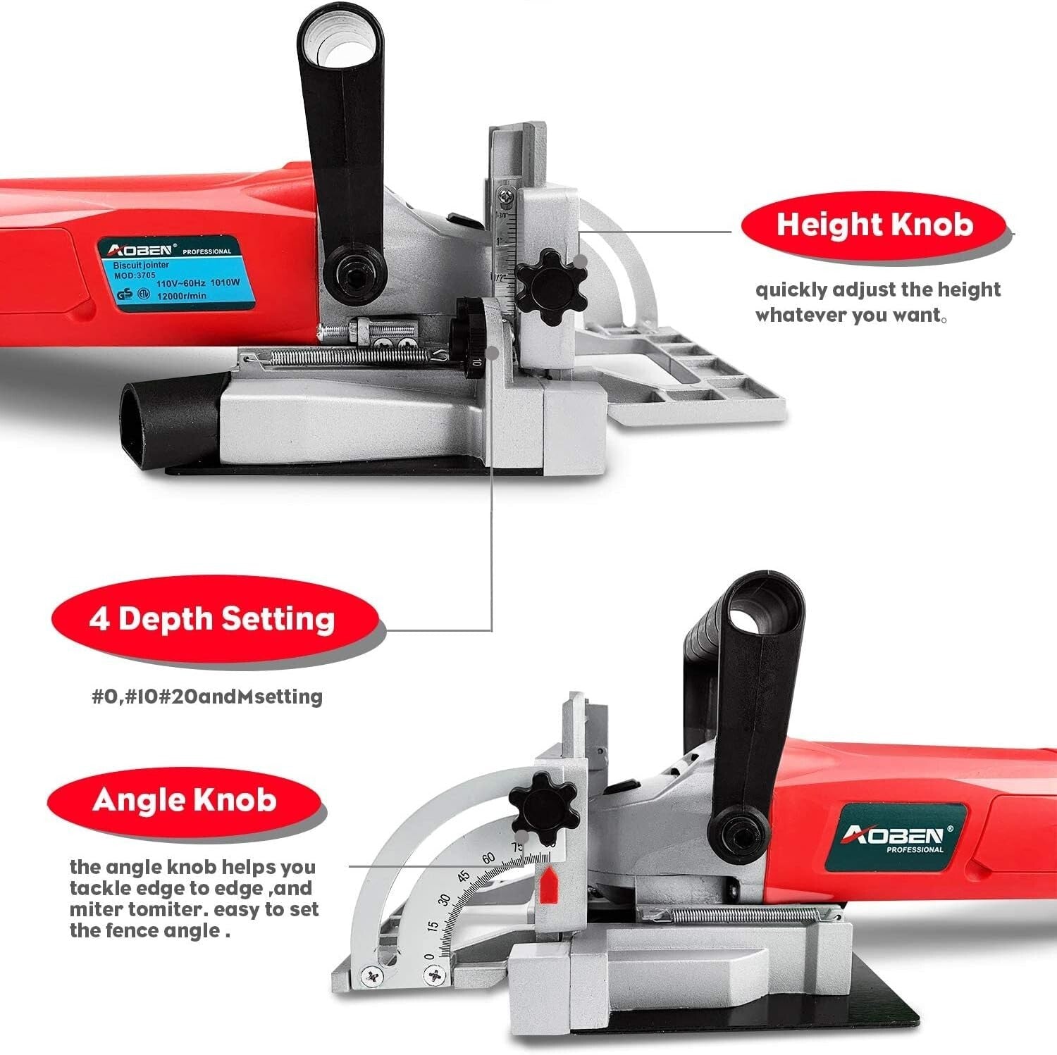 8.5 Amp Biscuit Cutter Joiner with Tungsten Carbide Blade & Dust Collection