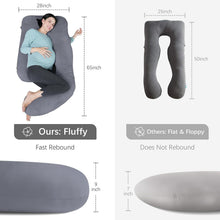Load image into Gallery viewer, Premium U-Shaped Full Body Maternity Pillow with Removable Cover - Dark Grey