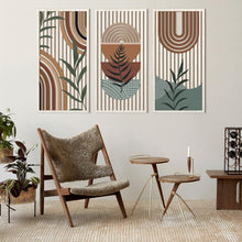 Load image into Gallery viewer, Large Mid Century Modern Bohemian Wood Wall Art - Geometric Design 16x32