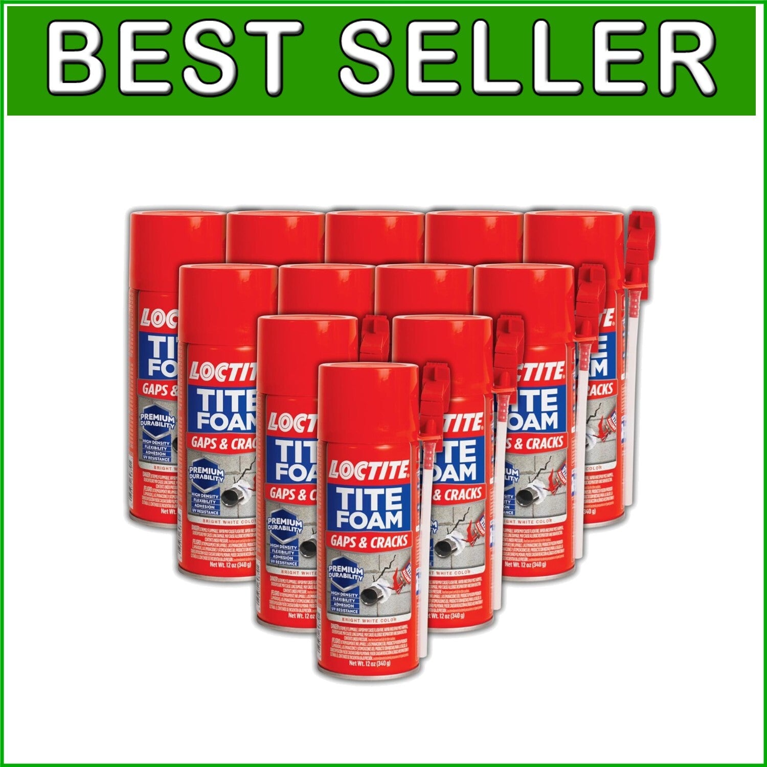 Flexible and UV Resistant Foam Sealant - 12 oz Can, Pack of 12 for Home Use