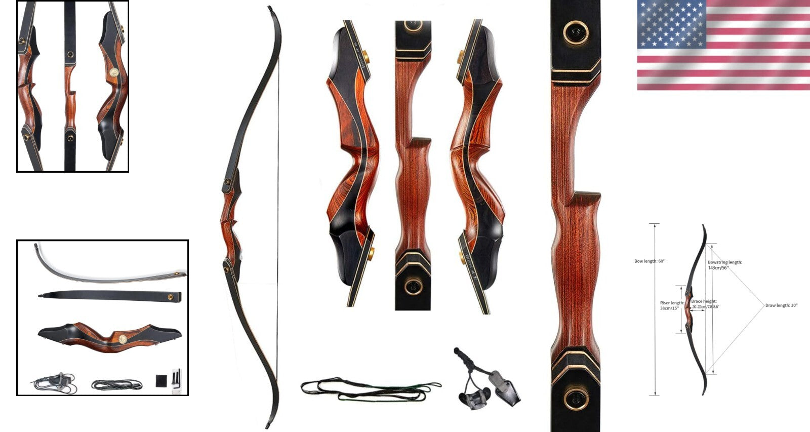 40lbs Right-Handed Takedown Recurve Bow - Perfect for Competition and Training