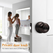 Load image into Gallery viewer, Stainless Steel Round Bathroom &amp; Bedroom Door Knobs - 10 Pack, Bronze Finish