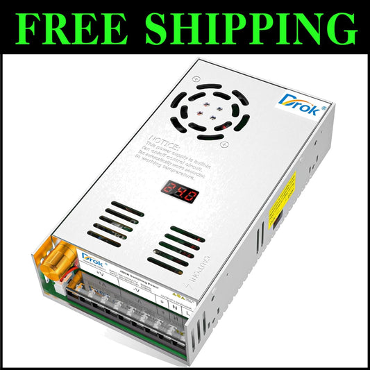 Versatile 24V Power Supply with Adjustable Voltage & 20A Output for DIY Projects