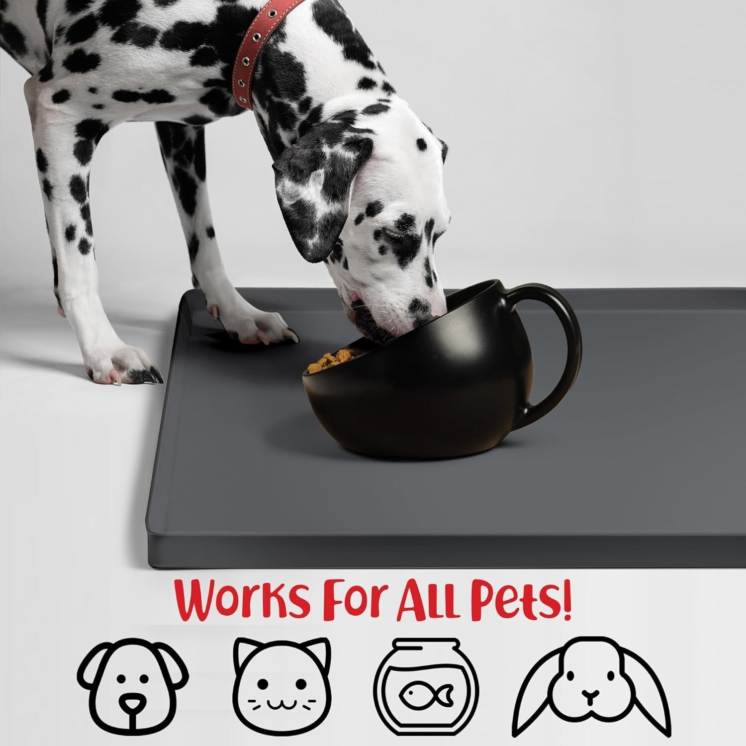 Extra-Large 28" x 18" Dog Food Mat - Waterproof & Chemical-Free, Shadow Color