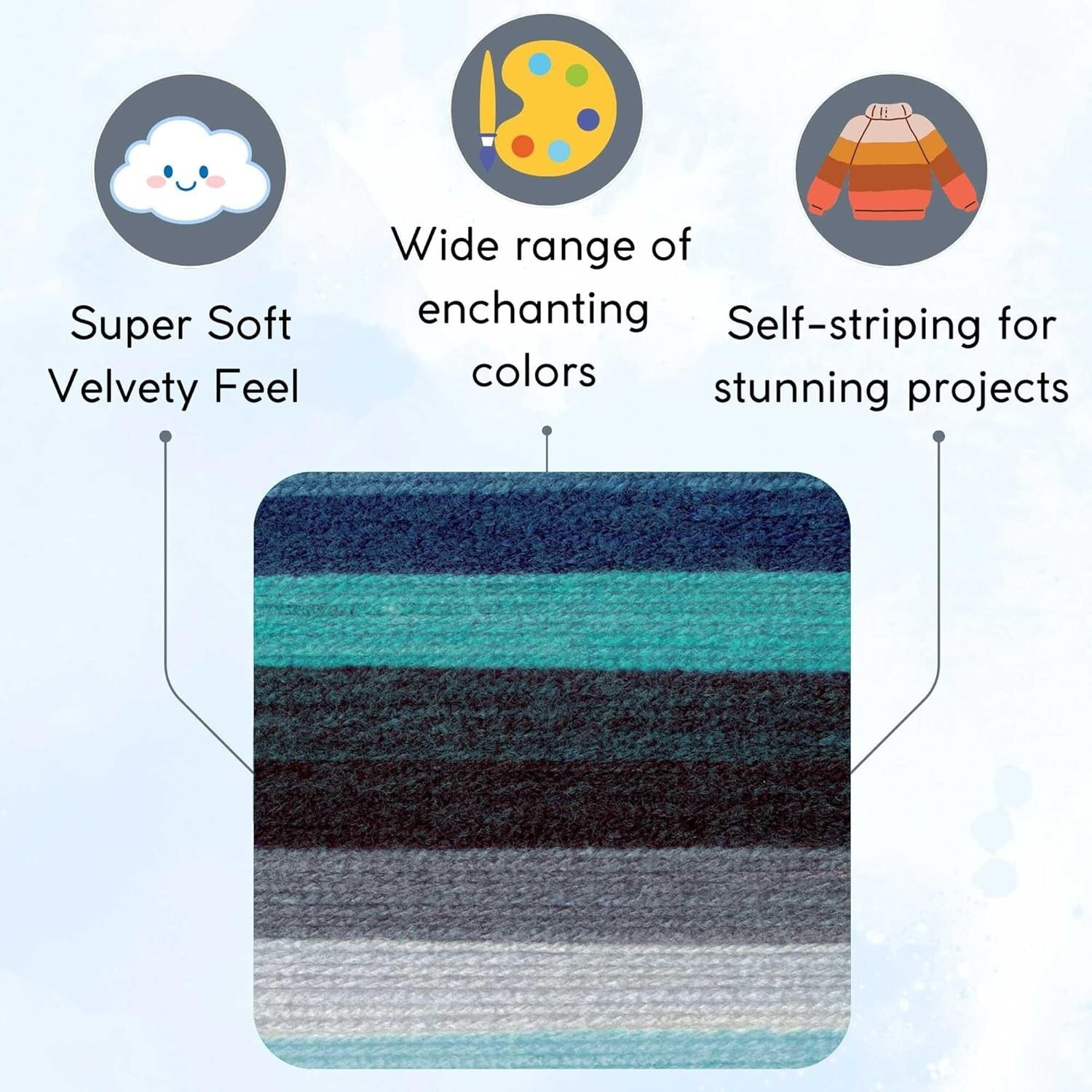 Enchanting Mandala Spirit DK Yarn Pack - 6 Same Dye Lot Skeins & Project Bag