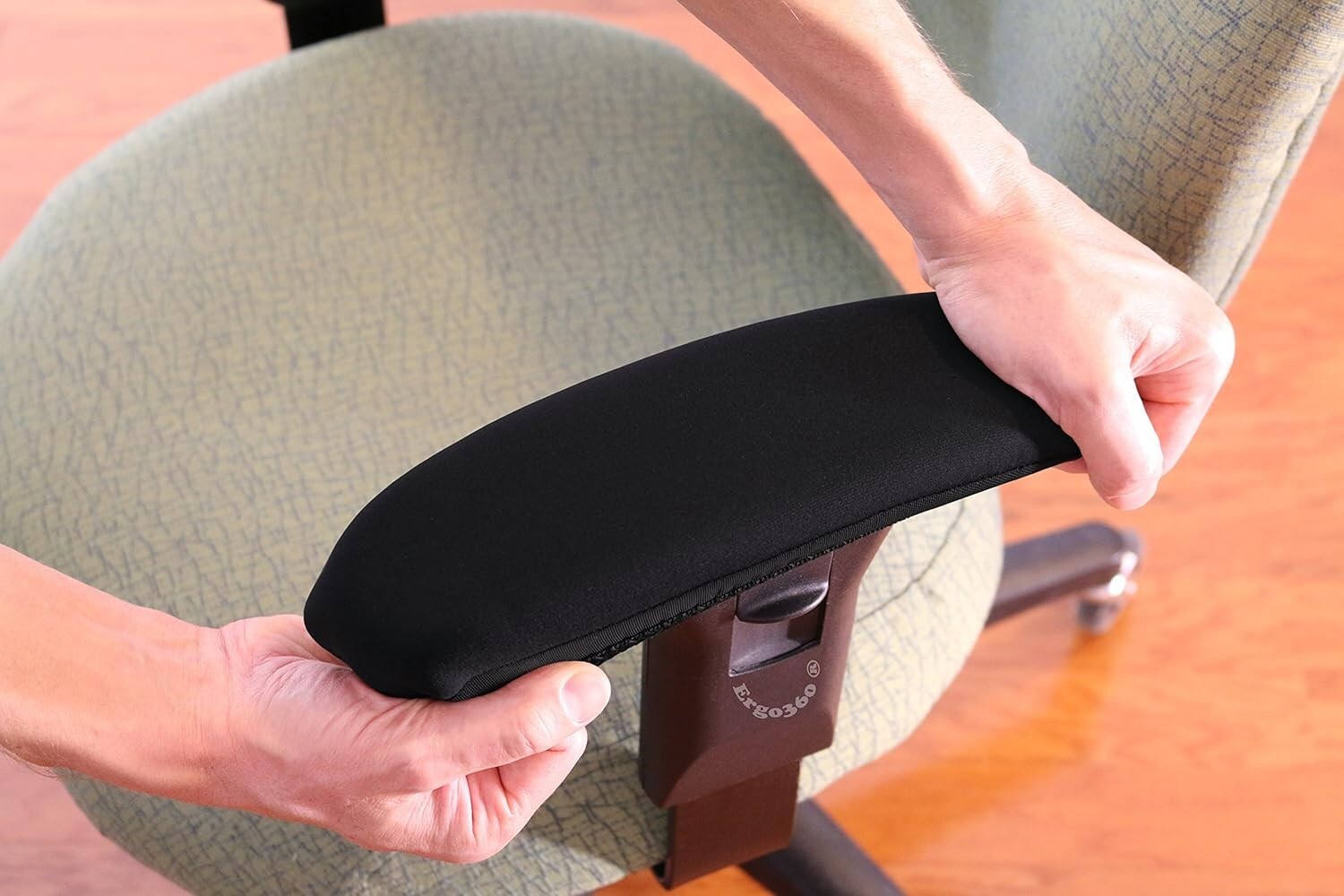 Comfortable Chair Arm Pad Covers - Stretch Neoprene, Easy Installation, Black