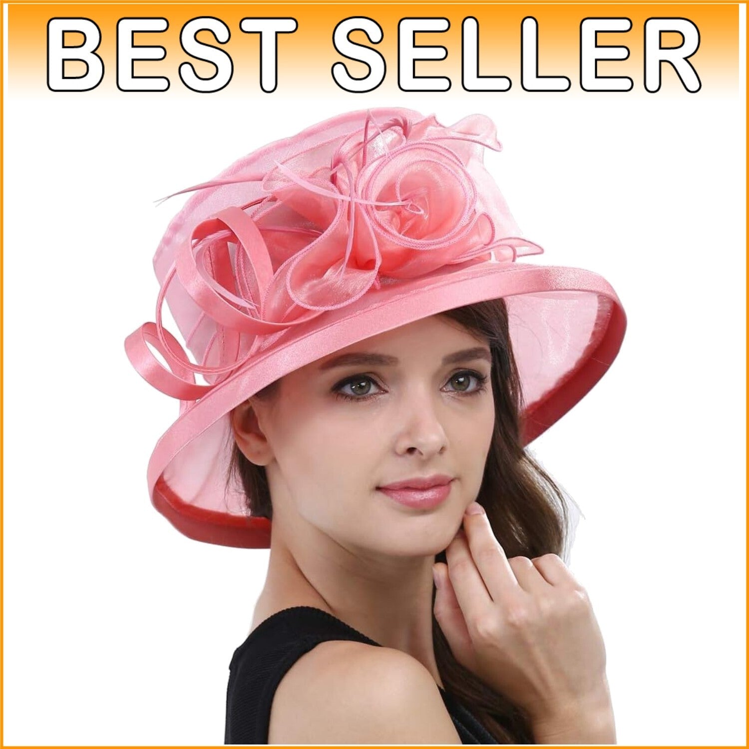 Elegant Women's Cloche Hat - Adjustable Tea Party Fascinator for Derby Day