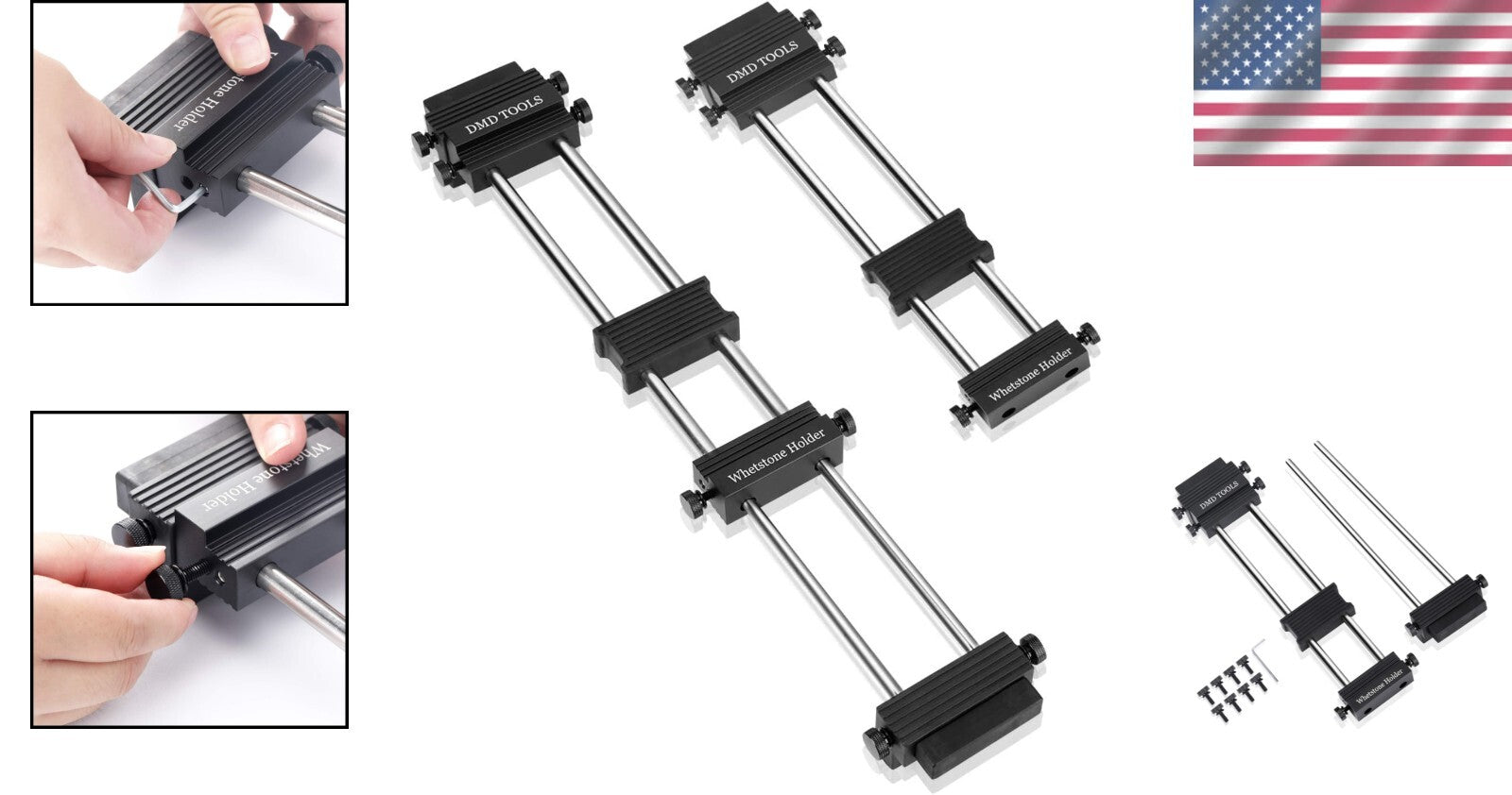 Alloy Steel Diamond Sharpening Stone Set with Safe Holder - Kitchen & Hunting