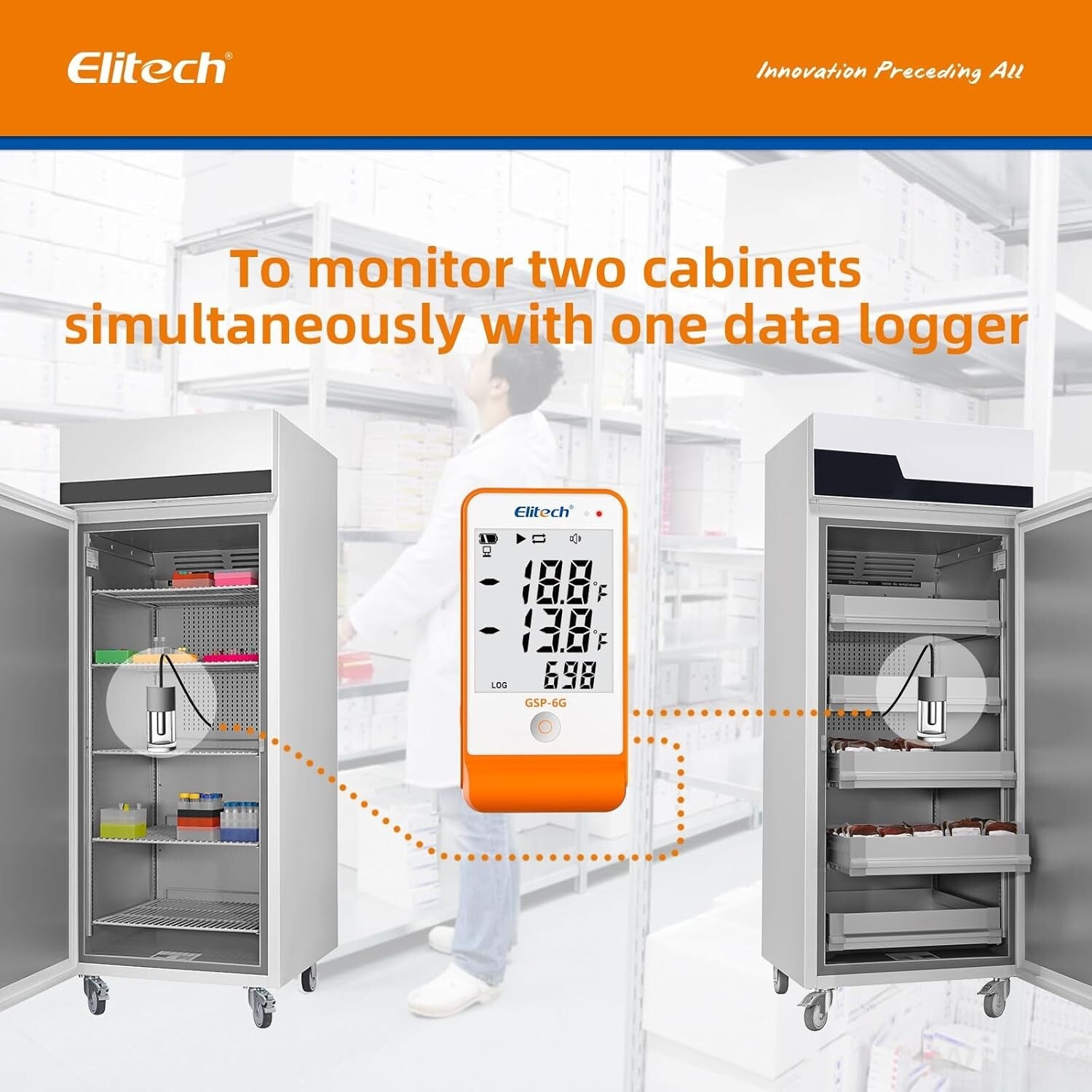 Easy-Install Temperature & Humidity Logger with Visual Alerts for Vaccine Fridge