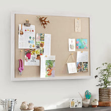 Load image into Gallery viewer, Stylish 23x18 Inch Wall Hanging Bulletin Board with Pushpins - Vintage White