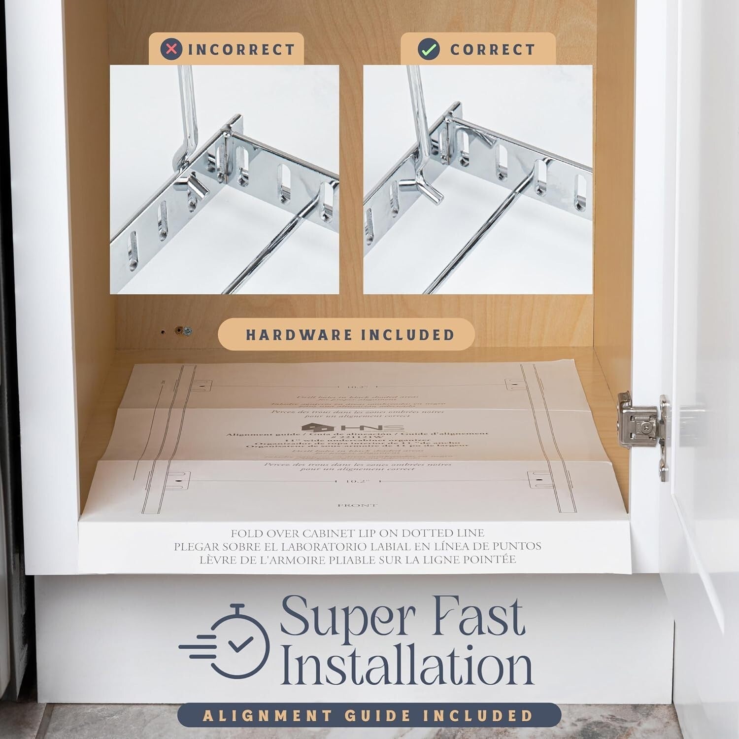 Chrome Finish Adjustable Trash Can Pull-Out Drawer for Enhanced Kitchen Space