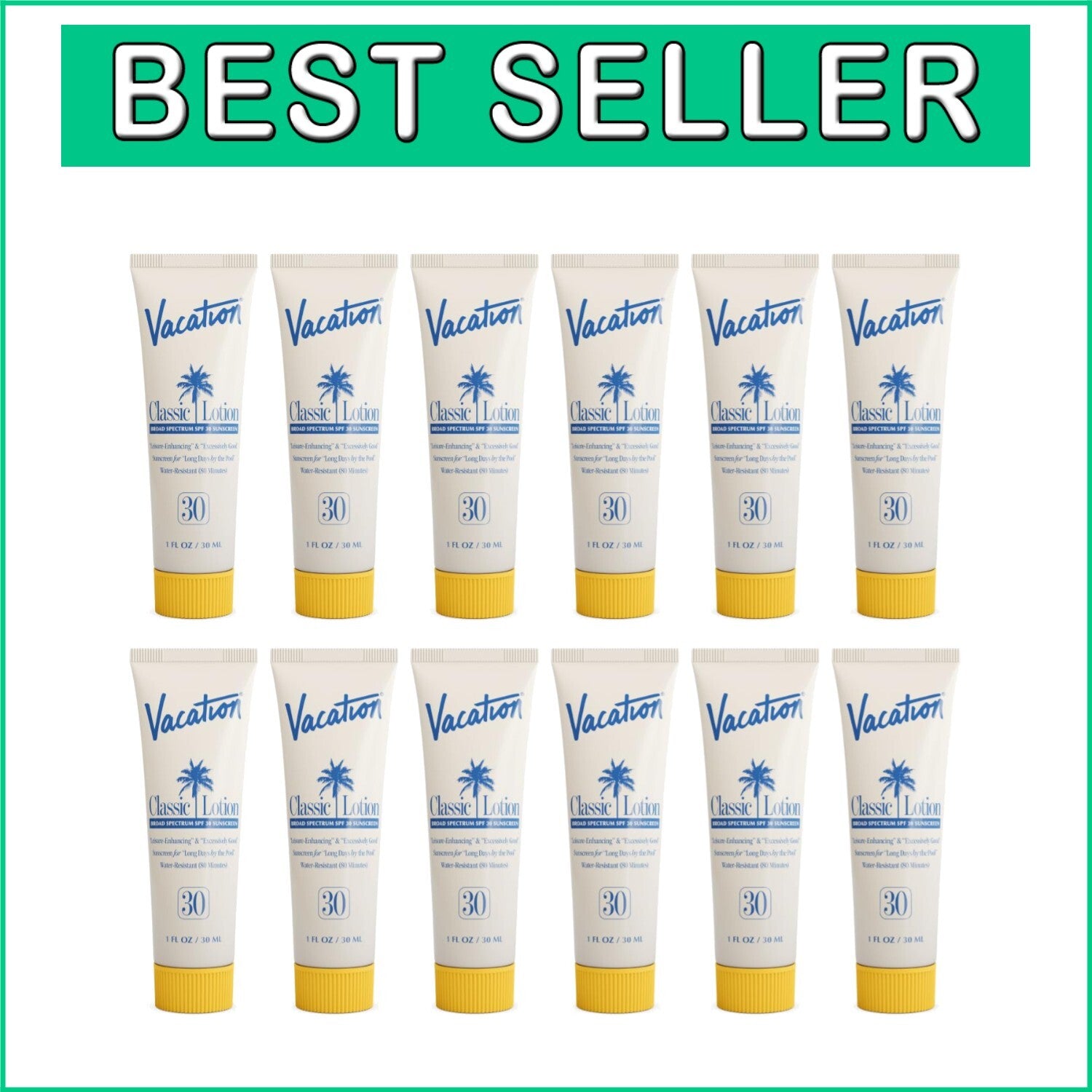 No White Cast SPF 30 Mini Sunscreen, 12 Value Pack for Sensitive Skin and Travel