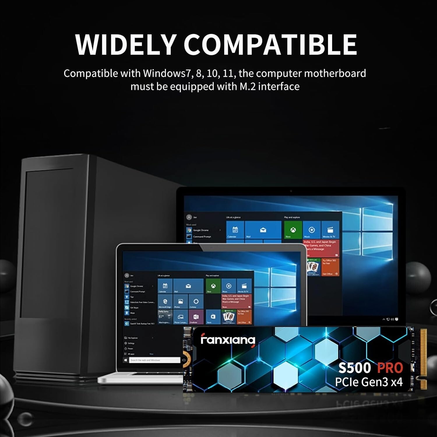 S500 Pro 2TB SSD - 3500MB/s Speed, Shock Resistant, Perfect for Gaming & Work