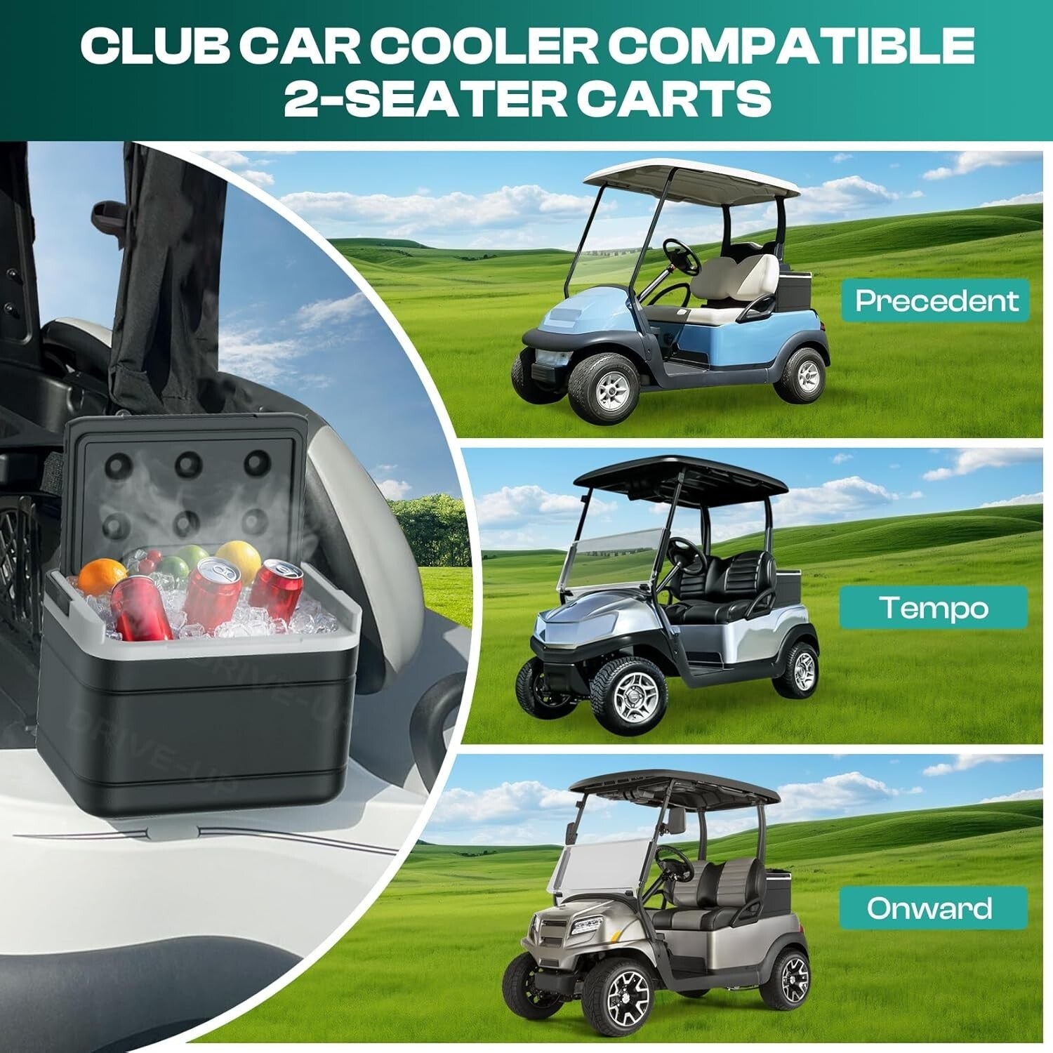 Effortless Club Car Cooler for Precedent, Tempo, Onward - Refreshment on Demand