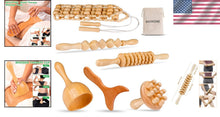 Load image into Gallery viewer, 6-in-1 Wooden Massager Kit for Body Sculpting and Lymphatic Drainage Therapy