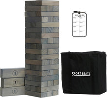 Load image into Gallery viewer, Multifunctional Gray Tower Game - Includes 54 Blocks &amp; Carry Bag for Parties