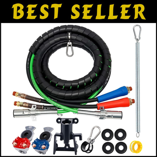 15FT Semi Truck Air Brake & Trailer Cord Kit with Corrosion-Resistant Materials