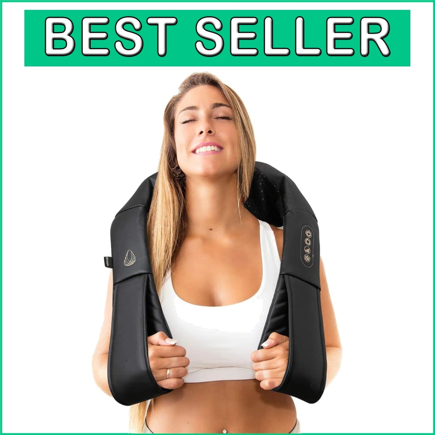Deep Tissue Shiatsu Massage Pillow with Heat - Perfect for Travel and Home Use