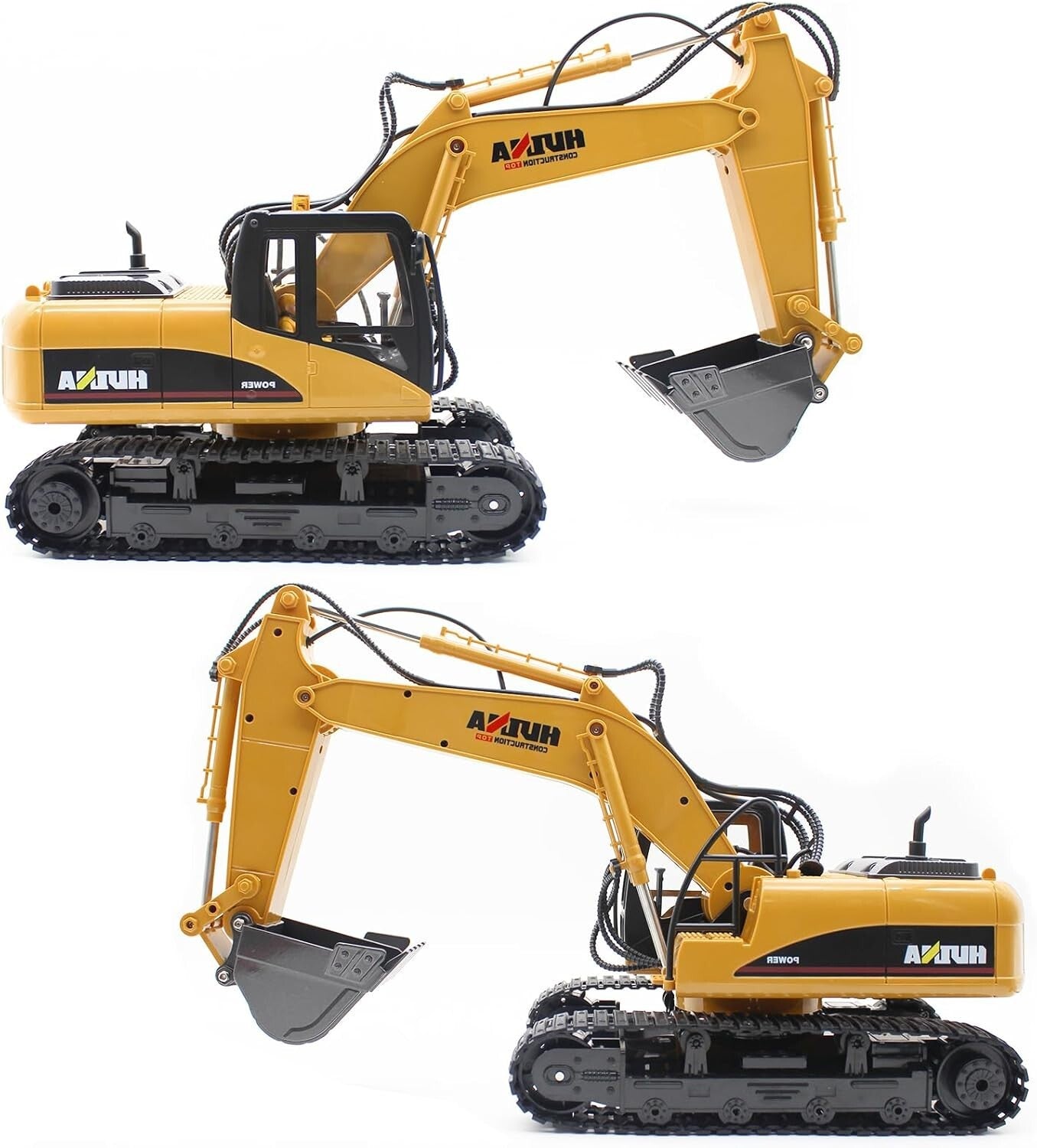 15 Channel Remote Control Excavator Toy - Full Function Digger with Metal Shovel