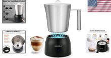 Load image into Gallery viewer, Stainless Steel Electric Milk Frother &amp; Hot Chocolate Maker - 17oz Capacity
