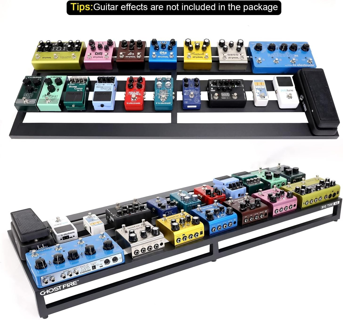 Musician's Dream: V-Big Toe Lightweight Pedal Board with Carry Bag Included