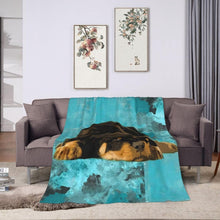 Load image into Gallery viewer, Lightweight Cute Rottweiler Flannel Blanket - Perfect for Cozy Nights &amp; Days
