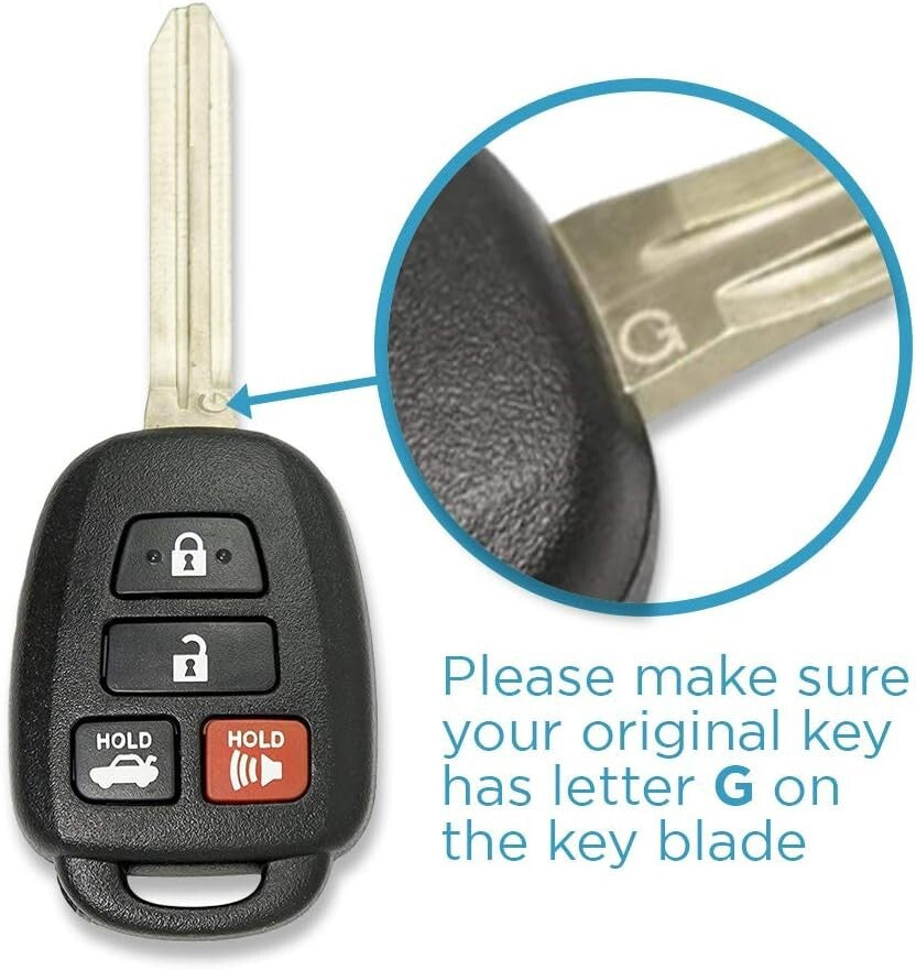 Replacement Key Fob for Toyota Camry 2012-2014 - 3 Button Ergonomic Key Set