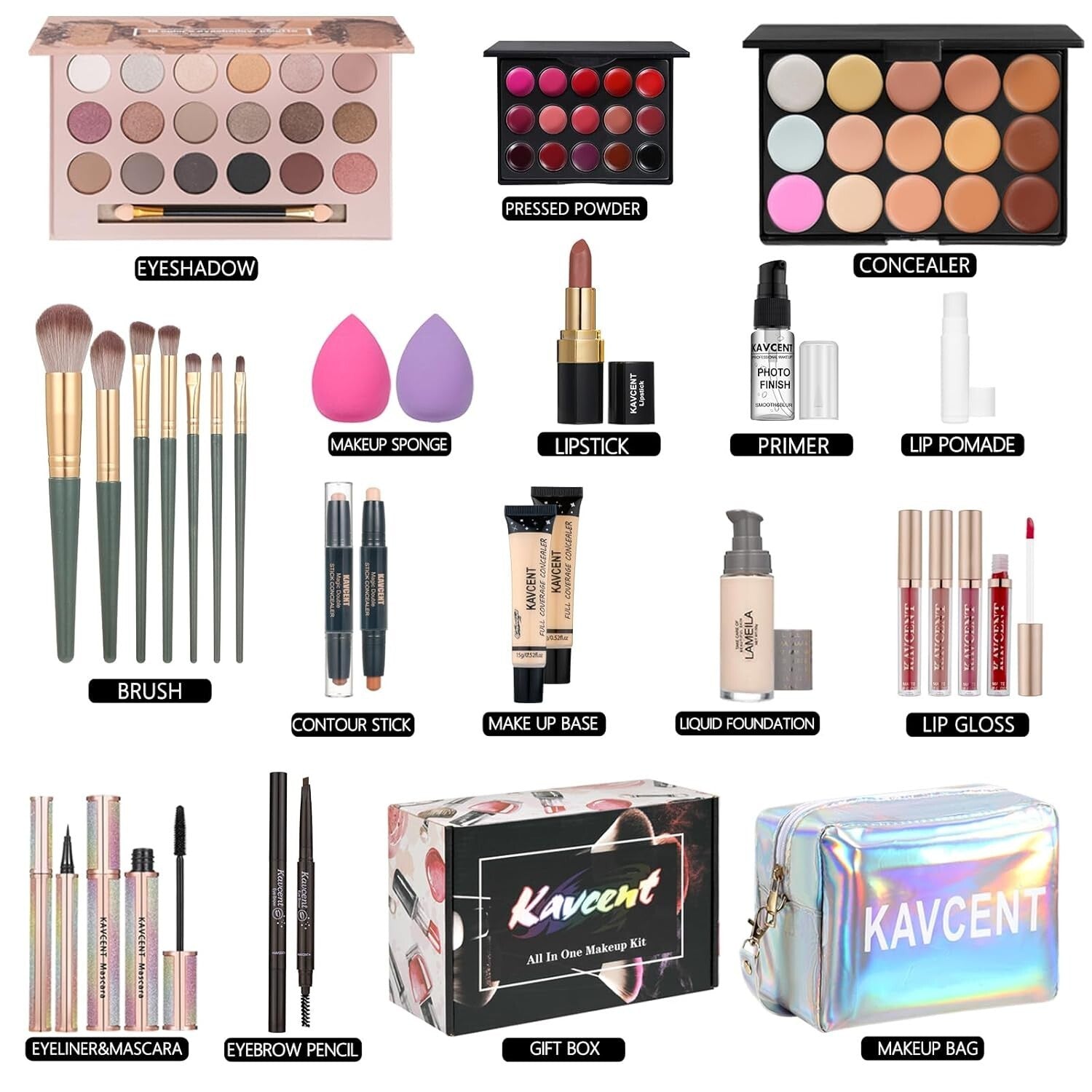 Ultimate Makeup Gift Set for Women: Includes Palettes, Brushes & More