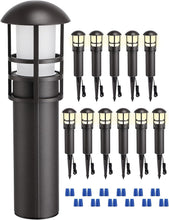 Load image into Gallery viewer, Warm White 3000K LED Bollard Lights - Waterproof Landscape Lighting 12-Count
