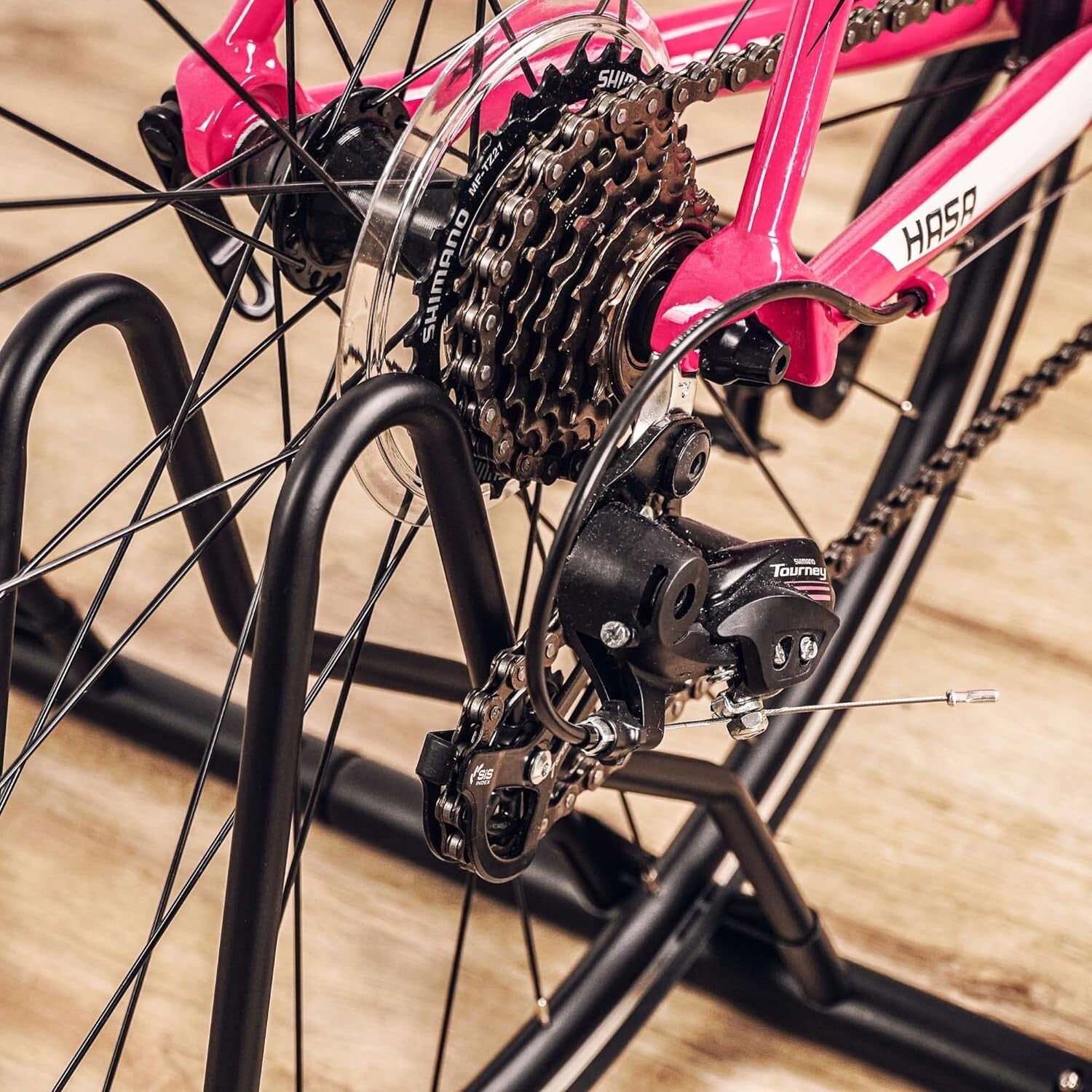 Optimized 6-Bike Storage Rack with Tire Grooves - Perfect for Garage or Indoor