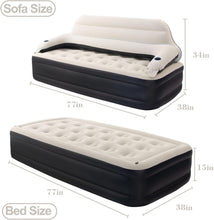 Load image into Gallery viewer, Versatile Twin Size Air Sofa Bed - No Assembly Inflatable Comfort for Campers