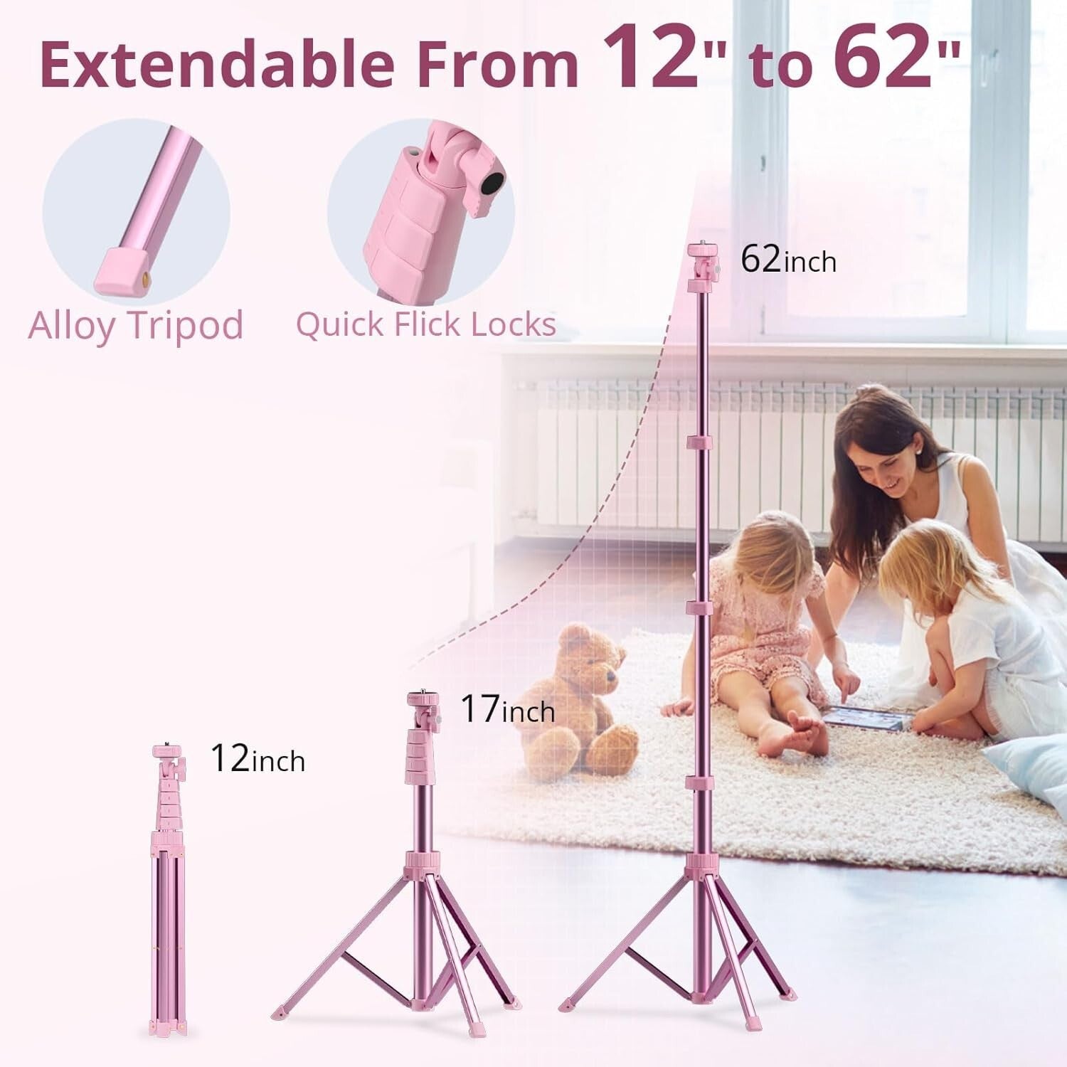 12'' Selfie Ring Light & 62'' Tripod Stand - Perfect for Streaming & Vlogging