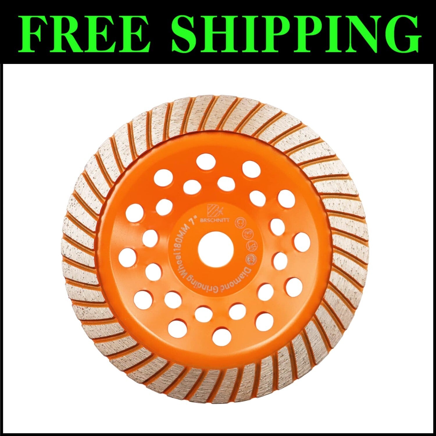 Turbo Row 7 Inch Diamond Grinding Wheel - Coarse Grit for Fast Material Removal