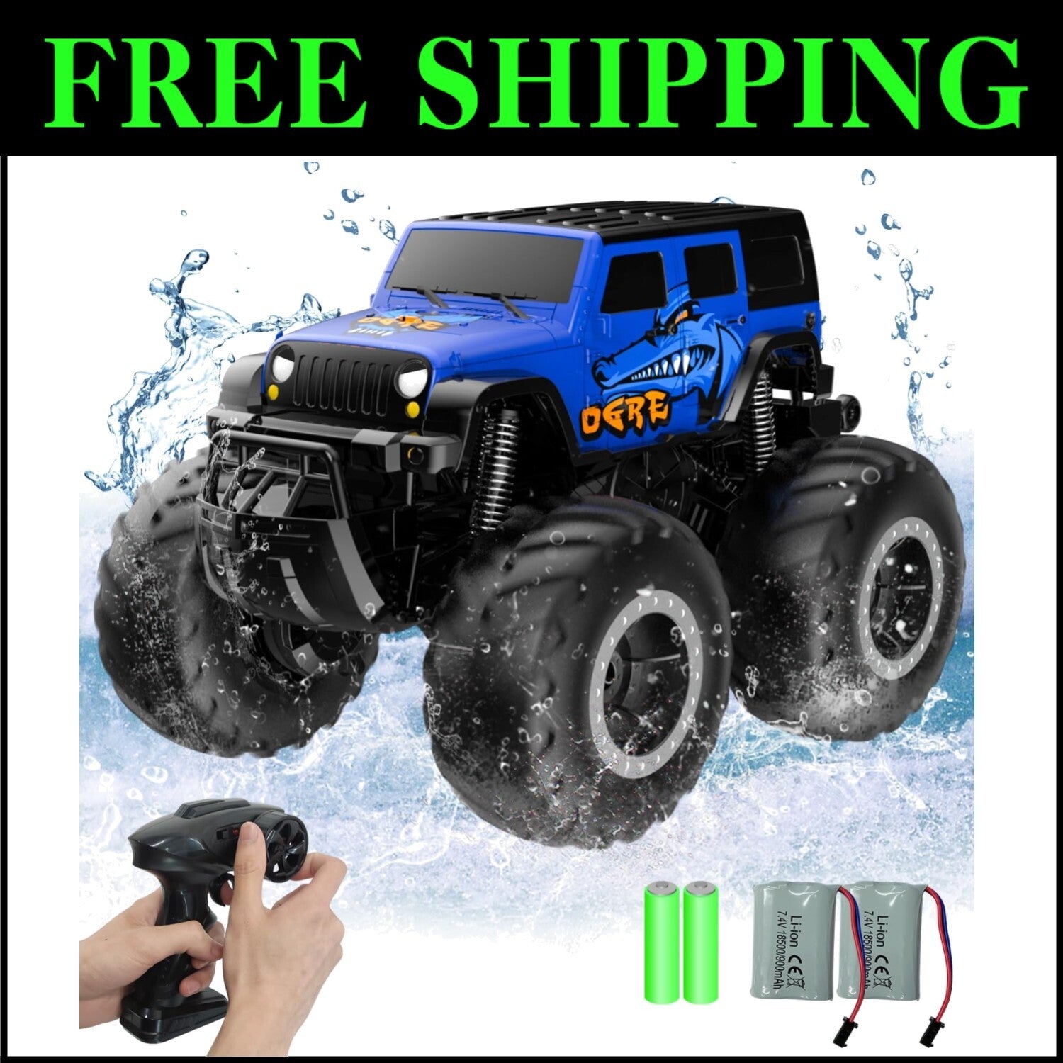 Amphibious Remote Control Car - All-Terrain Waterproof Monster Truck for Kids