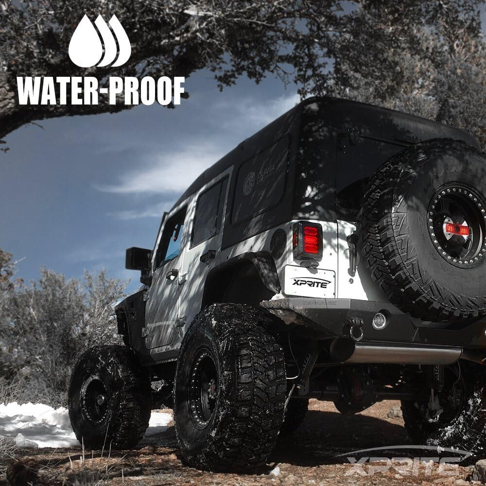 Clear Lens LED Tail Light Assembly with Turn Signal for 2007-2018 Jeep Wrangler