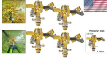 Load image into Gallery viewer, Heavy Duty 1/2 Inch Brass Impact Sprinklers - Adjustable 360° Coverage (4 Pack)
