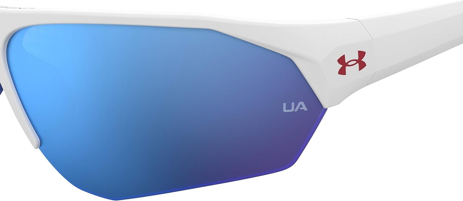 Matte White/Blue Boys' Wrap Sunglasses with Durable TR90 Frame - 69mm Lens
