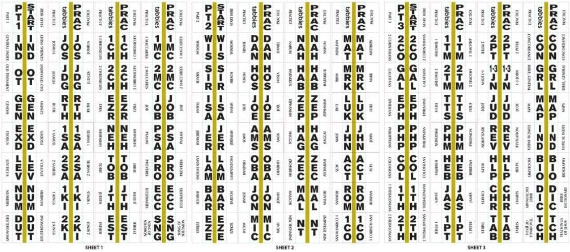 Large Print 96 Tabs with Gold Edge for Quick Bible Reference & Easy Navigation