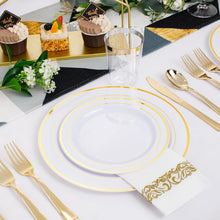 Load image into Gallery viewer, Elegant 350-Piece Gold Plastic Dinnerware Set for 50 Guests - Complete Party Kit