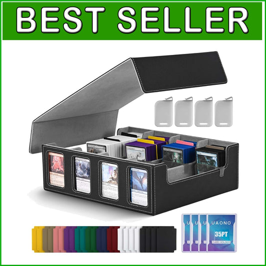 Durable Trading Card Case with Removable Lid and 24 Dividers - Perfect for MTG