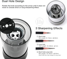 Load image into Gallery viewer, 3-Point Rechargeable Pencil Sharpener for Charcoal &amp; Colored Pencils – Auto Stop