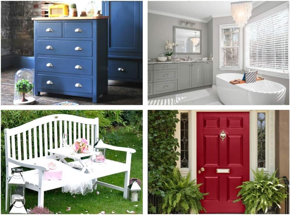 Non-Toxic Matte Black Paint - 1L Durable Formula for Furniture & Interior Use