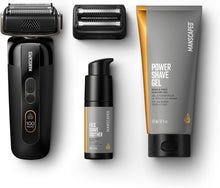 Load image into Gallery viewer, Men’s Electric Face Shaver with Interchangeable Blades &amp; Shaving Gel – SkinSafe