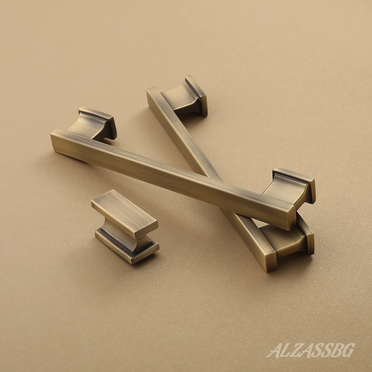 Sophisticated 10 Pack Antique Brass Cabinet Handles with Easy Install Feature